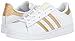 adidas Originals Superstars Running Shoe, White/Gold/Blue, 3 Medium US Little Kid