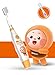 kids& Baby Toothbrush Electric Sonic Battery Powered With Smart Timer and Colorful LED, Baby &kids Electric Toothbrushes—Baby Sonic Toothbtush(BLUE) (Orange)
