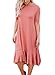 Happy Sailed Women Casual Flowy Ruffles High Low Short Sleeves Shirts Midi Juniors Dresses