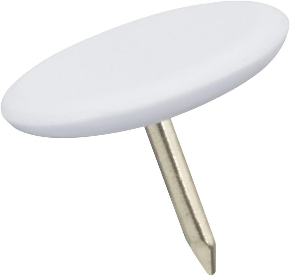 National Hardware N259-663 V2501 Thumb Tacks in White, 40 pack,1