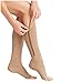 Aisprts Zipper Compression Socks 2 Pair Zip Guard Skin Protection & Open Toe Compression Medical Zip Socks15-20mmHg Zipper Leg Support Unisex (Beige, XXL)