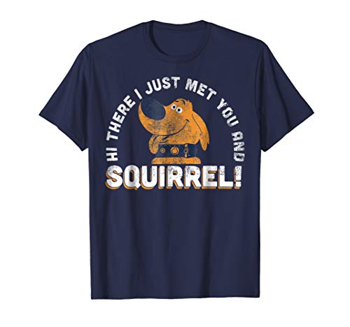 Disney Pixar UP Dug Just Met and SQUIRREL! Graphic T-Shirt
