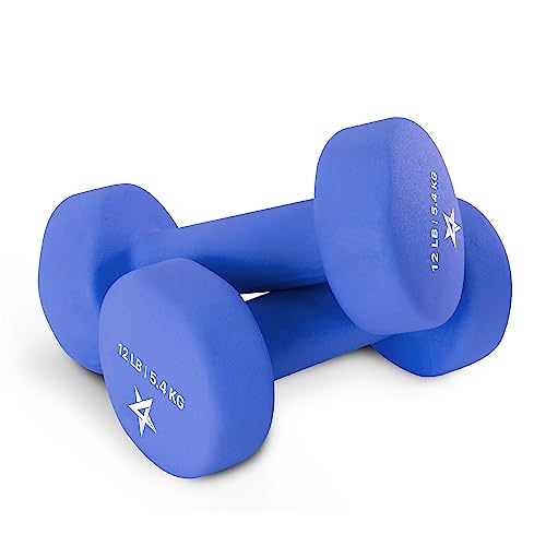 Yes4All Neoprene Coated Dumbbell Hand Weight Sets of 2 - Multiple Weight Options with 15 Colors, Hexagon Shape, Anti-roll, Anti-Slip