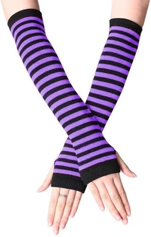 Verdusa Women's Y2k Arm Warmers Heart Knit Arm Sleeves Fingerless
