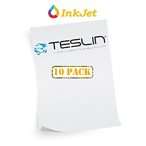 Teslin174ynthetic Paper - for Inkjet Printers - Waterproof Inkjet Grade PPG IJ 1000WP - Full Sheet 10 Mil | Pack of 10