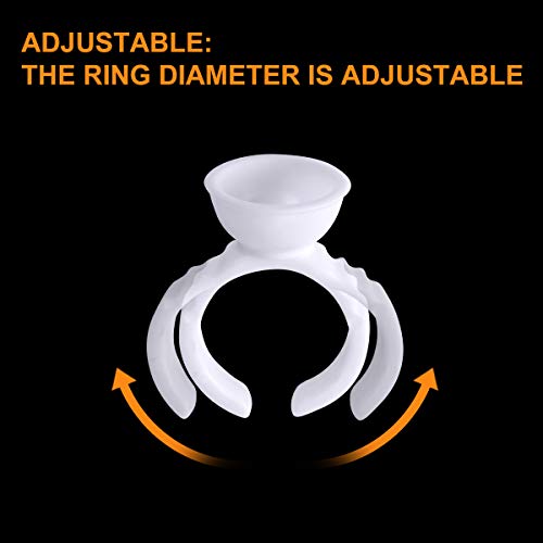 100PCS Disposable Tattoo Pigment Rings, Nail Art Eyelash Extension Glue Rings Cups Holder - Thumbnail 2