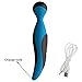 ROWAWA Silicone Massager Rechargeable and Waterproof 7 Speed Body Massager Electric Handheld Massager for Women Blue