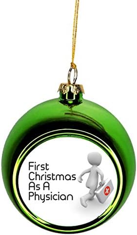 Jacks Outlet Ornament Medical First Christmas as a Physician Ornaments Green Bauble Christmas Ornament Balls