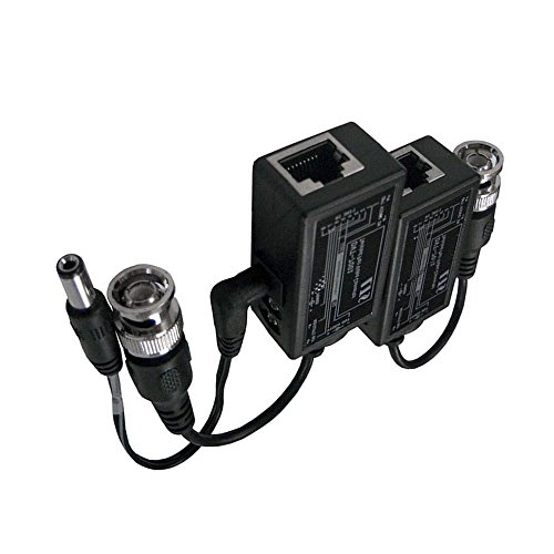 VIMVIP RJ-45 to BNC Converter Video Baluns with Power Connectors for Security CCTV Surveillance Camera