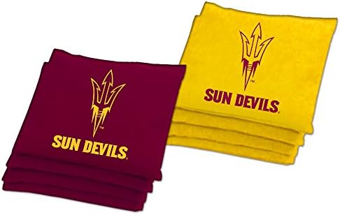 Baggo 1973 Arizona State University Sun Devils Replacement Baggo Game Bean Bags, Yellow and Maroon, 8-Pack