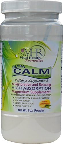 VHR ULTRA CALM MAGNESIUM DRINK – A Restorative and Relaxing High Absorption Magnesium Powder Supplement. Natural Lemon Flavor. 112 Servings