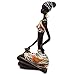 Novelty Statue African Figurine Sculpture Colorful Dress Sitting Lady Figurine Vase - Best Décor Collectible Art Piece 10.5