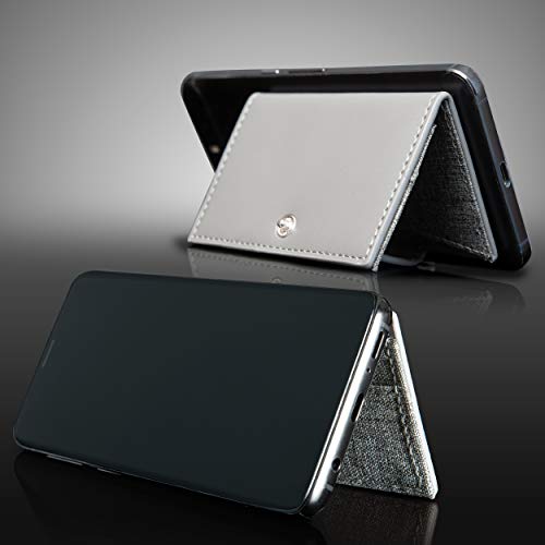Cell Phone Wallet Stick on Card Holder Phone Pocket for iPhone, Android and All Smartphones (Charcoal Grey)
