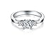 BORUO 925 Sterling Silver Ring, Cubic Zirconia CZ Eternity Engagement Wedding Band Ring