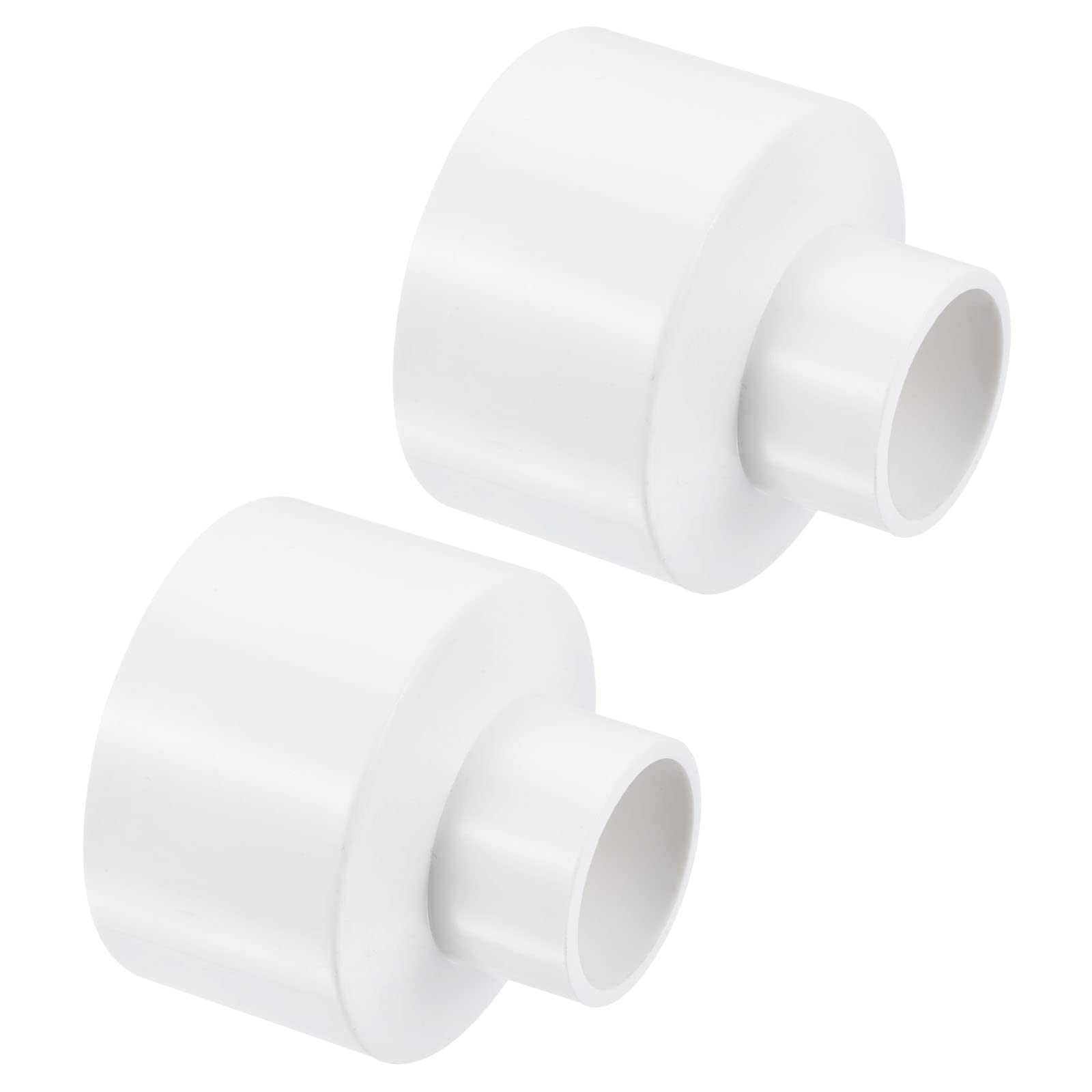 PATIKIL PVC Reducer Pipe Fitting 63mm to 32mm ID, 2 Pack Straight Coupling Adapter Connector, White — image 1