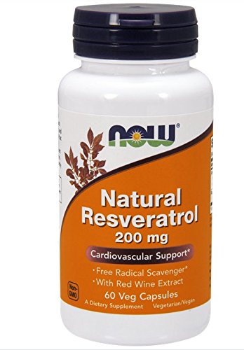 NOW Natural Resveratrol 200 mg,60 Veg Capsules