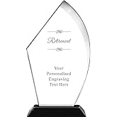 Crown Awards Customizable Acrylic Trophy, 11" Engraved Retirement Voyage Acrylic Award