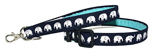 Elephants Keychain - Key Fob Wristlet - Navy - Aqua - Purse or Wallet Strap - Safari - Africa - Zoo - Thumbnail 2