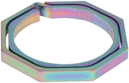 Questionno 30mm Titanium TC4 Ti Key Chain Ring EDC Buckle Keychain Octagon Keyring