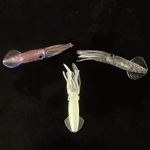 Soft Bait Luminous Carp Octopus Bionic Bait Fake Bait Sea Fishing Boat Bait 10.5cm Squid Black Fish Bait