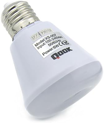 LED Pir Infrared Motion Sensor Light Bulb, Qook E27 6W Two-Mode Motion Detector Auto On / Off and Auto On / Low Light LED LAMP, Warm White