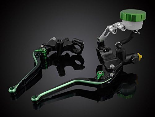 Motorcycle Parts Long Adjustable a set of Aluminum CNC Processing Racing Motorbike Brake & Clutch Master Cylinder Oil Fluid Reservoir Levers Green Fit For KAWASAKI ZX-6 1990-1999 (F-14/K-750)