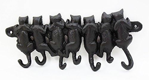 Wall Mounted Rustic Cat Friends Hanging Hook