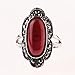 Ca Women's Synthetic-Turquoise Flower Shape Gem Alloy Ring Red
