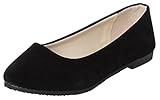 UJoowalk Womens Solid Pointed Toe Ballet Slip on Flat Shoes