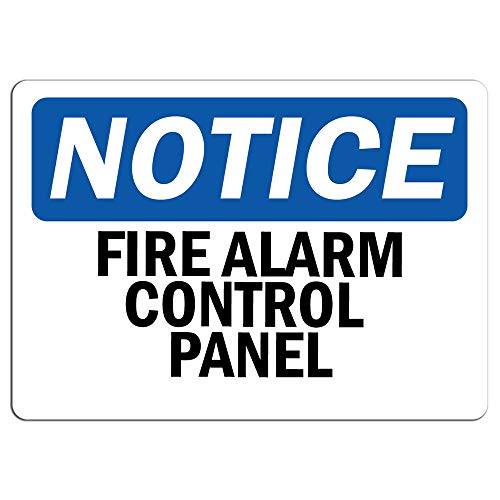 Notice - Fire Alarm Control Panel Sign | Label Decal Sticker Retail Store Sign Sticks to Any Surface 8"