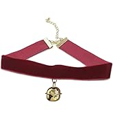 Vintage Black Red Velvet Choker Necklace for Women Gothic Victorian Round Love Heart Jingle Bell Charms Adjustable Chain Necklaces Holiday Dress Accessories Punk 80s 90s Christmas Valentine Cosplay Party Jewelry (R-Bell)