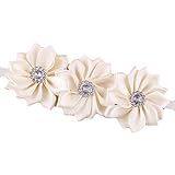 Great Deal(TM) Baby's Girls Soft Headband W/Ribbon Flower Beige