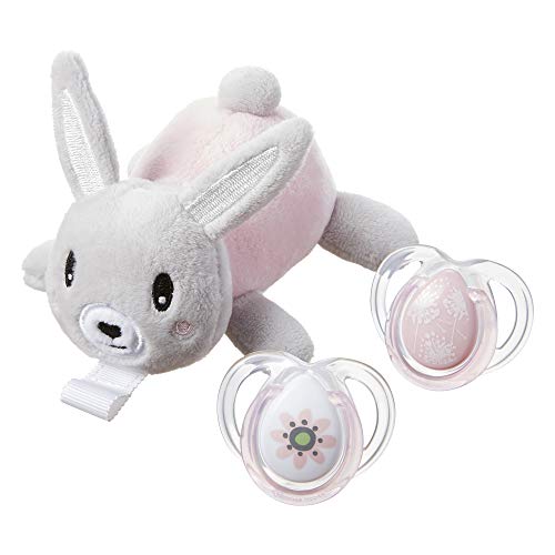 Tommee Tippee PaciSnuggie Stuffed Animal with Two Pacifiers, 06