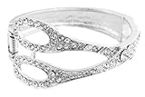 Silver Iced Out Scissor Shape Bangle Bracelet