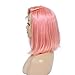 Smartinnov 13x4 HD Lace Front Bob Wigs, Pink Human Hair 8inch Bob Pre Plucked Glueless Short Cut 180% Density HD Transparent Lace Frontal Bleached Knots Pink Bob Wigs Brazilian Virgin Hair for Women