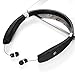 Wireless Headset, V4.1 Wireless Stereo Headphones Earphones with Retractable and Foldable Design Style Earbuds with Mic for IOS and Android Cell Phones(Black)