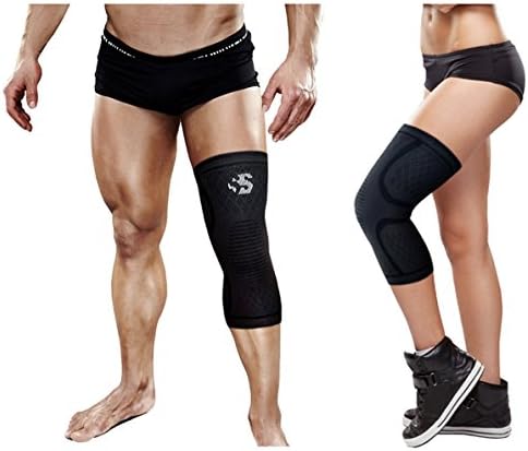 Best Strength Knee Compression Sleeve - Strength Sleeves Brand Knee Support Guaranteed Best Recovery Brace for Knees Wrap for Leg Pain, Patella Knee, Arthritis, Running, Weightlifting, Workout