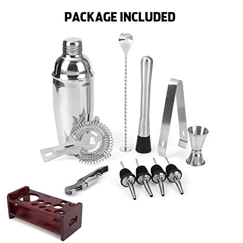 Cocktail-Shaker, 12-teiliges Bar-Werkzeug-Set, 750 ml, Cocktail-Shaker aus Edelstahl, für Barkeeper, Weinmischer… – Bild 6