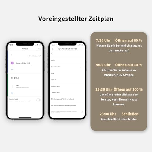 Rollladenmotor E1, Zeitplan und Sprachsteuerung