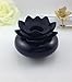 smallhomeware Lotus Shape Cotton Swab Holder, Small Q-tips Toothpicks Storage Organizer, Black
