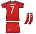 Soccer Youth Jersey Set ● Portugal ● Home Jersey with Short Socks ● ● # 7 Ronaldo