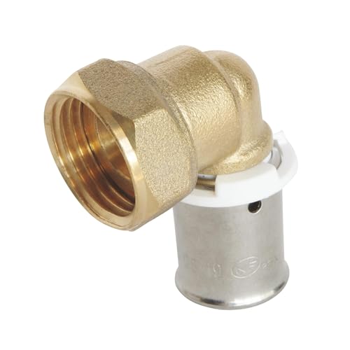 SOMATHERM FOR YOU 3302-12-12 gerader Crimpen Anschluss eines Rohrs mit einem Durchmesser von 12 mm Winkelkupplung fuer Rohr PER Ø 12-Drehmutter weiblich 12/17 (3/8 Zoll), Mehrfarbig