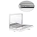 Garrelett Handy Macbook Shaped Mirror, Mini Compact Makeup Cosmetic Mirror Folding Travel Mirror Perfect for Handbag Tote White (A Comb as Gift)