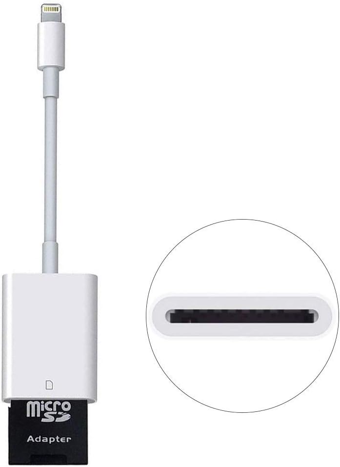 SD Card Reader, Digital Camera Reader Adapter Compatible with iPhone/iPad (Support iOS 9.2 or up), Trail Game Camera Viewer for iPhone 6/6s/6s Plus/7/7 Plus/8/8 Plus/X/iPad Mini/Air, No App Required
