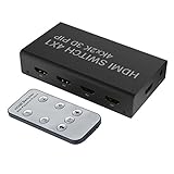 4 x 1 HDMI Switch, Emixc Hub Port Switches 4K x 2K 4 Port 4 x 1 High-Speed HDMI Switcher with PIP and IR Wireless Remote Control (Black)