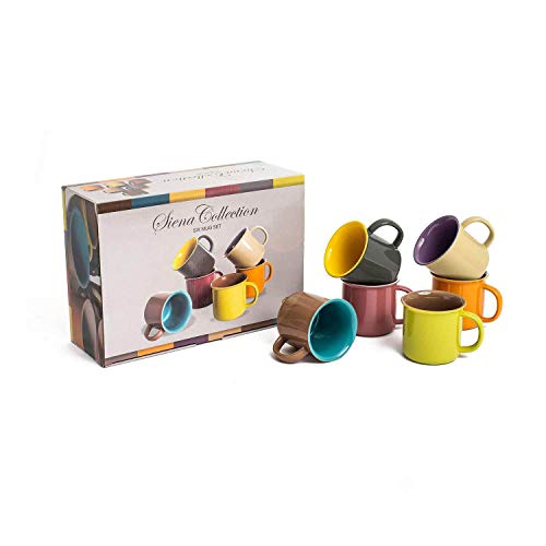 Yedi Houseware Set of 6 Jumbo 20 oz Porcelain Mugs, Coffee, Tea, Cocoa, Set of 6, Hot Assorted Color - //medicalbooks.filipinodoctors.org