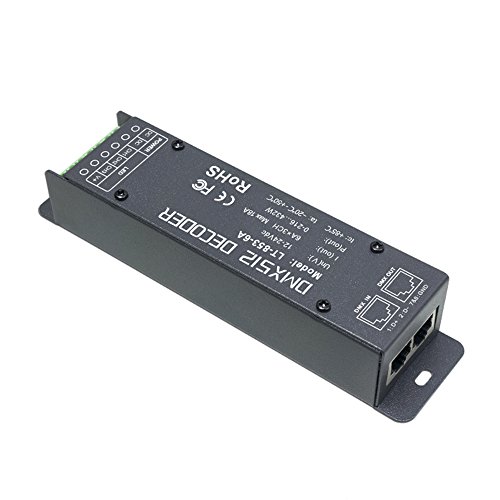 LEDENET 3CH x 6A DMX-PWM Decoder Constant Voltage Driver Convert DMX512 Digital Signal to PWM Signal CV Controller Control Single Color, Dual Color, RGB LED Strip Lights