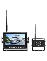 Haloview MC7108 Wireless Backup Observation Camera System 7'' 720P HD Digital Monitor Built in DVR and IP69K Waterproof Rear View Reverse Camera Kit for Truck Trailer Bus RV Pickups Camper Van Farm