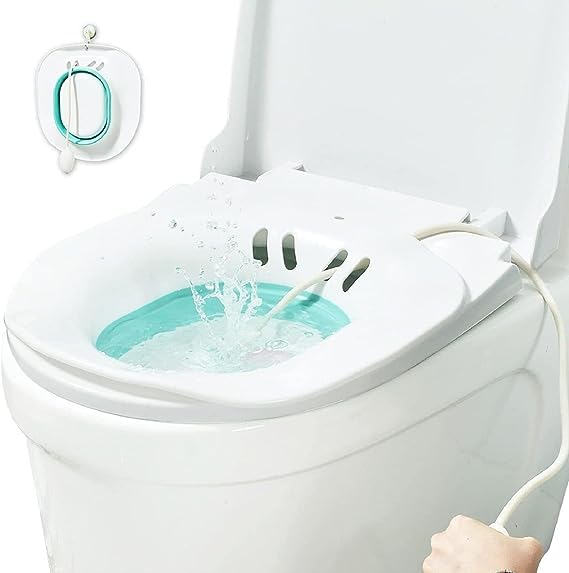 Foldable Sitz Bath for Postpartum Care,Perineal Bath for Hemorrhoids Relief,Perineal Bath Over the Toilet,Collapsible,Easy to Store,Steam Seat Ideal for Cleaning