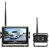 Haloview MC7108 7' 720P HD Digital Wireless Rear View Camera System 7' LCD Reversing Monitor and IP69K Waterproof Backup Camera Built in DVR Kit For Truck/Trailer/Bus/RV/Pickups/Camper/Van/Farm Mach